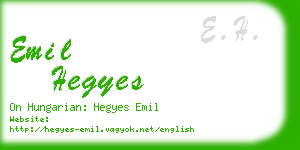 emil hegyes business card